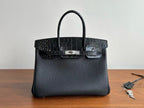 SOFIA BAG CUIR GRAINÉ / CROCO BLACK
