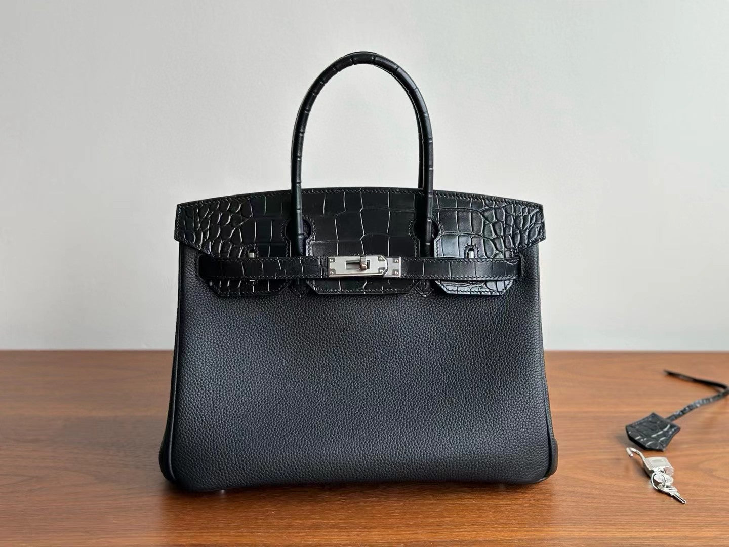 SOFIA BAG CUIR GRAINÉ / CROCO BLACK