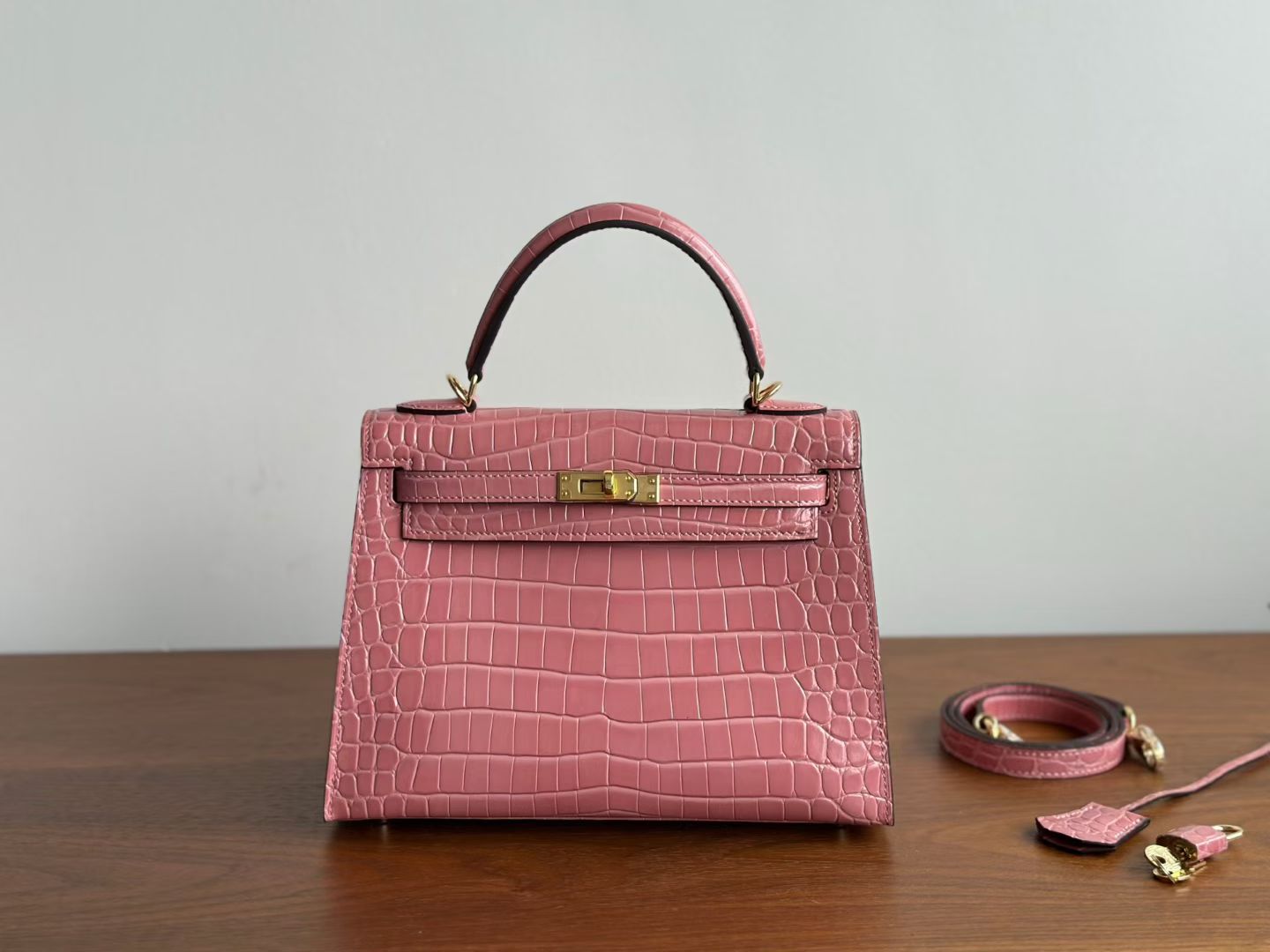 SELMA BAG CROCO ROSE