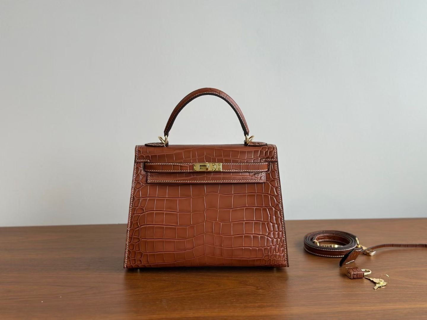 SELMA BAG CROCO CAMEL