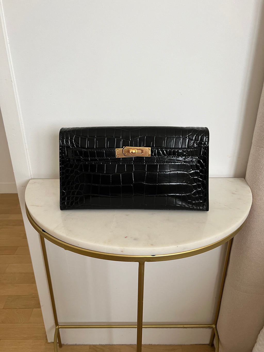 NOUR BAG NOIR CROCO