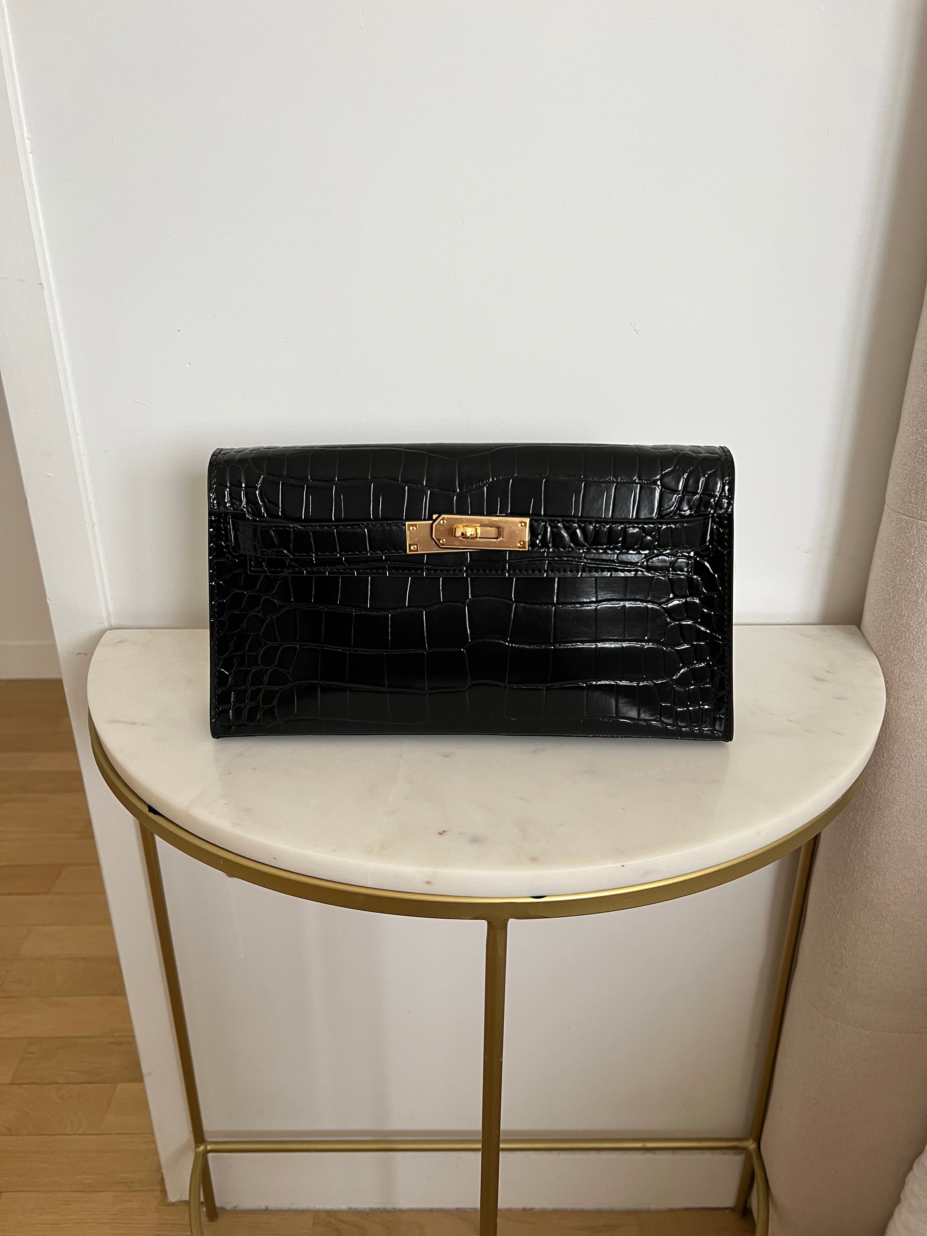 NOUR BAG NOIR CROCO