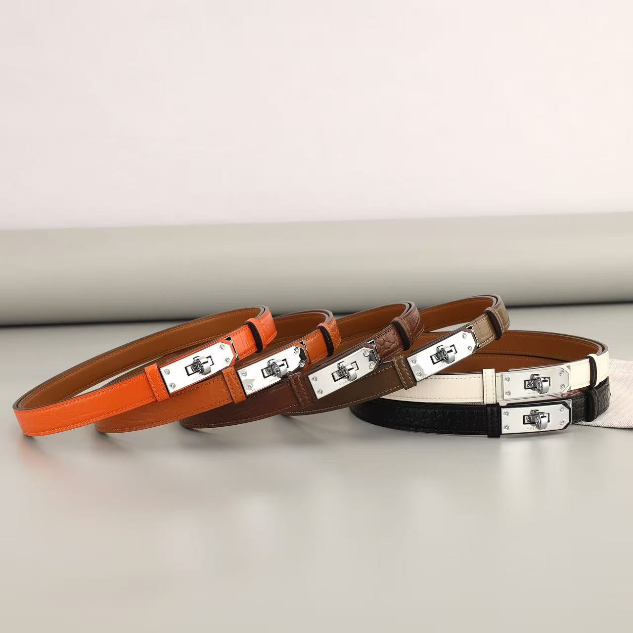CEINTURE ALMA CROCO (SILVER)